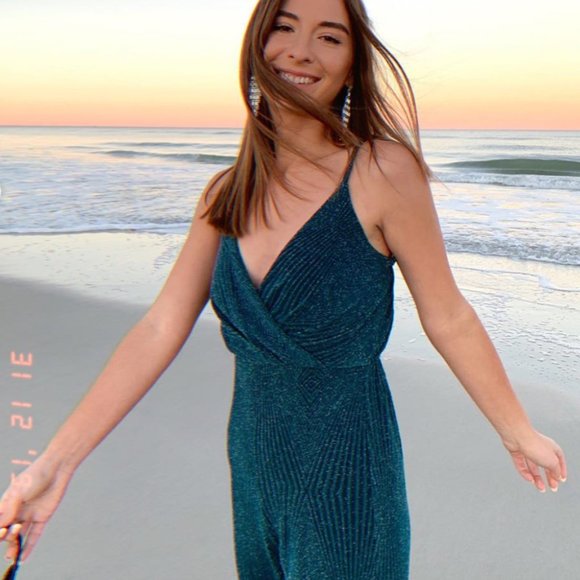 Francesca's | NWT Veena Glitter Jumpsuit - Picture 3 of 14